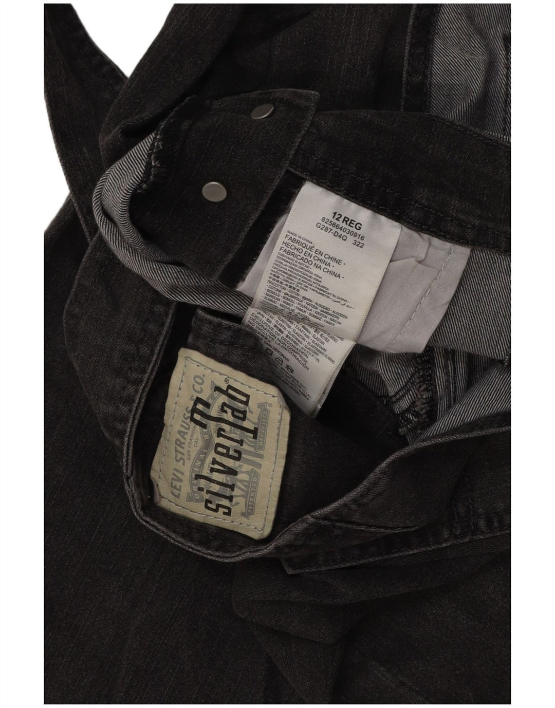 LEVI'S Salopette Droite Fille 11-12 ans W32 L24 Gris Coton