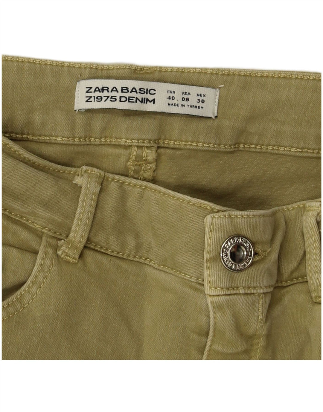 ZARA Jean skinny femme EU 40 Medium W30 L27 Kaki