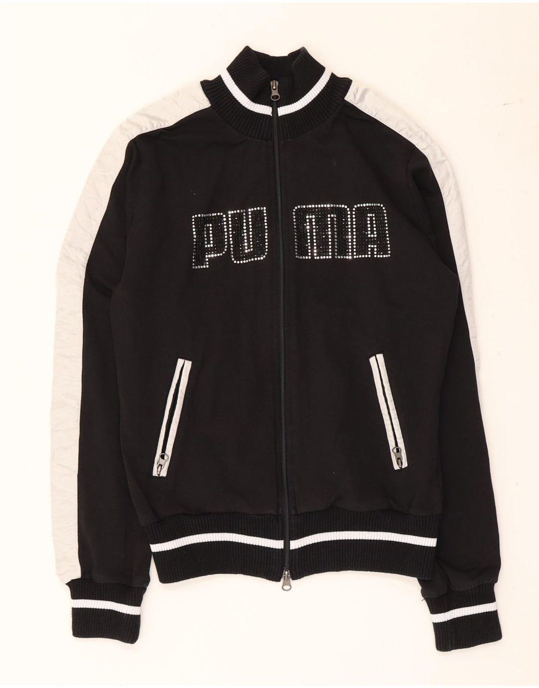 Puma Veste de survêtement graphique pour femme UK 12 Noir moyen Colourblock