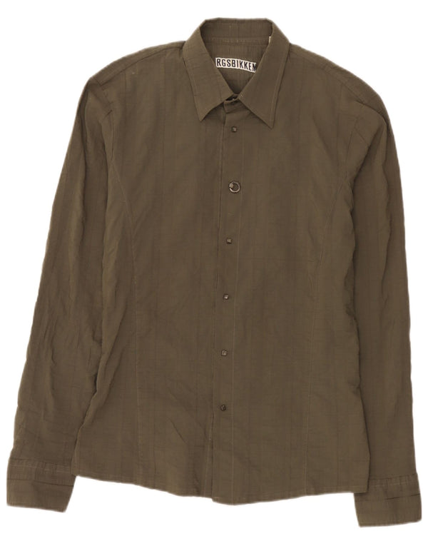 Bikkembergs Chemise Homme Large Kaki Polyester