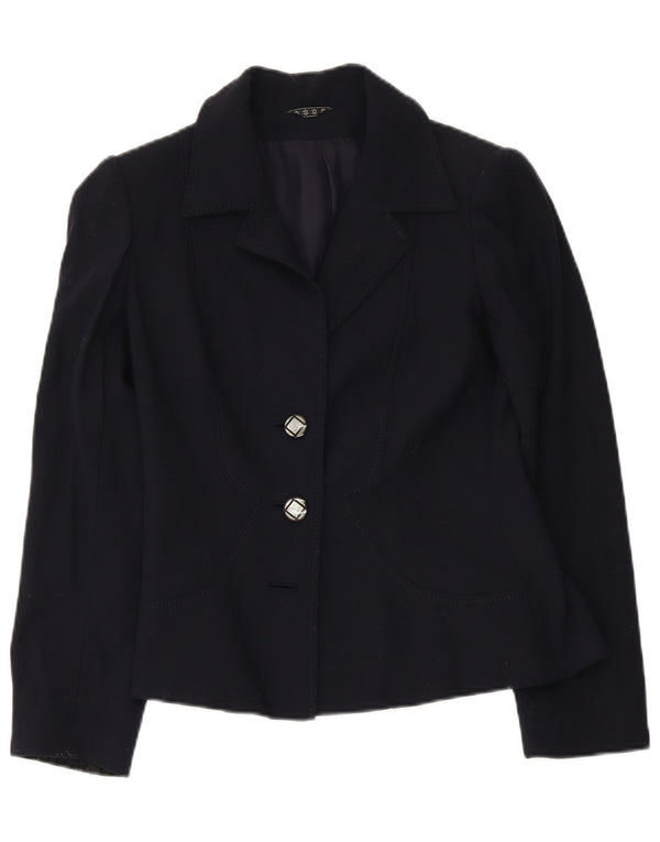 Vintage Womens 2 Button Blazer Jacket UK 10 Small Navy Blue