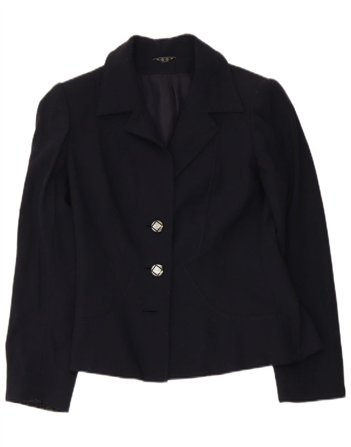 Vintage Womens 2 Button Blazer Jacket UK 10 Small Navy Blue