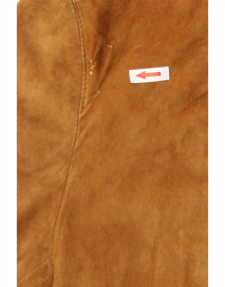 Veste Bomber En Daim Vintage Homme IT 50 Cuir Beige Moyen
