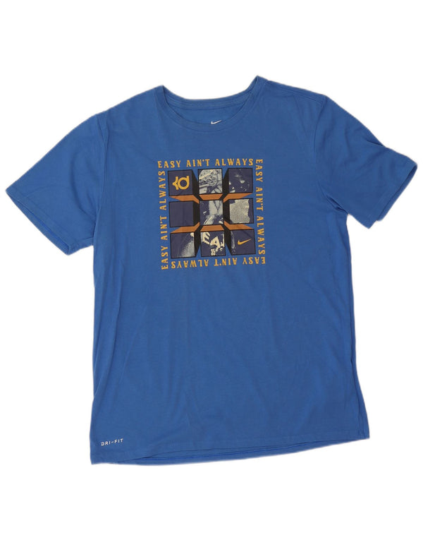 Nike Garçon Dri Fit Graphic T-Shirt Top 15-16 ans XL Bleu Coton