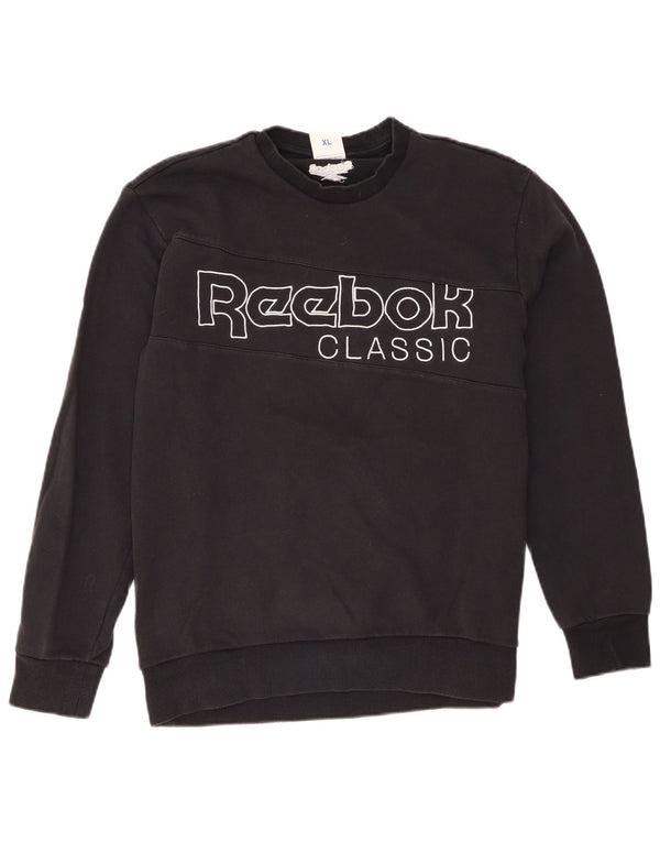 Reebok Sweat-shirt classique graphique pour femme UK 18 XL Noir Coton