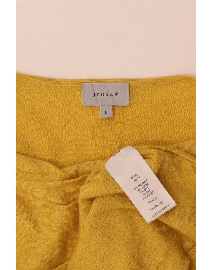 Jigsaw Femme Top Manches Longues UK 46 Large Jaune Polyamide