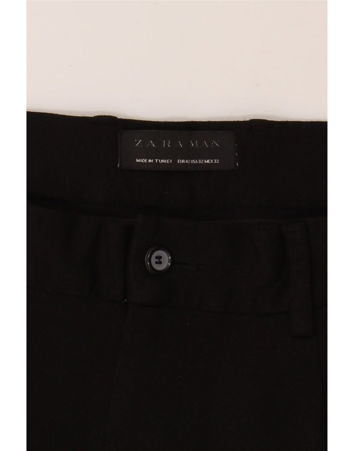 ZARA Mens Pegged Chino Shorts EU 42 Large W32  Black Viscose Vintage Zara and Second-Hand Zara from Messina Hembry 