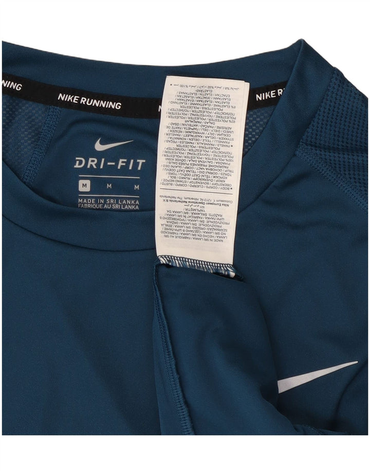 Nike T-shirt Dri Fit pour femme UK 14 Bleu moyen Polyester