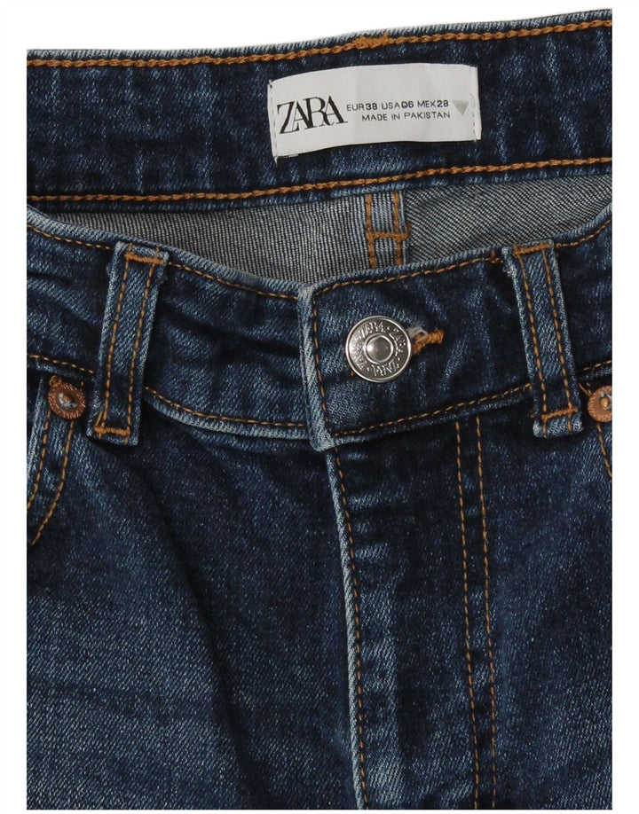 Zara Womens Crop Bootcut Jeans EU 38 Small W28 L26 Bleu Coton