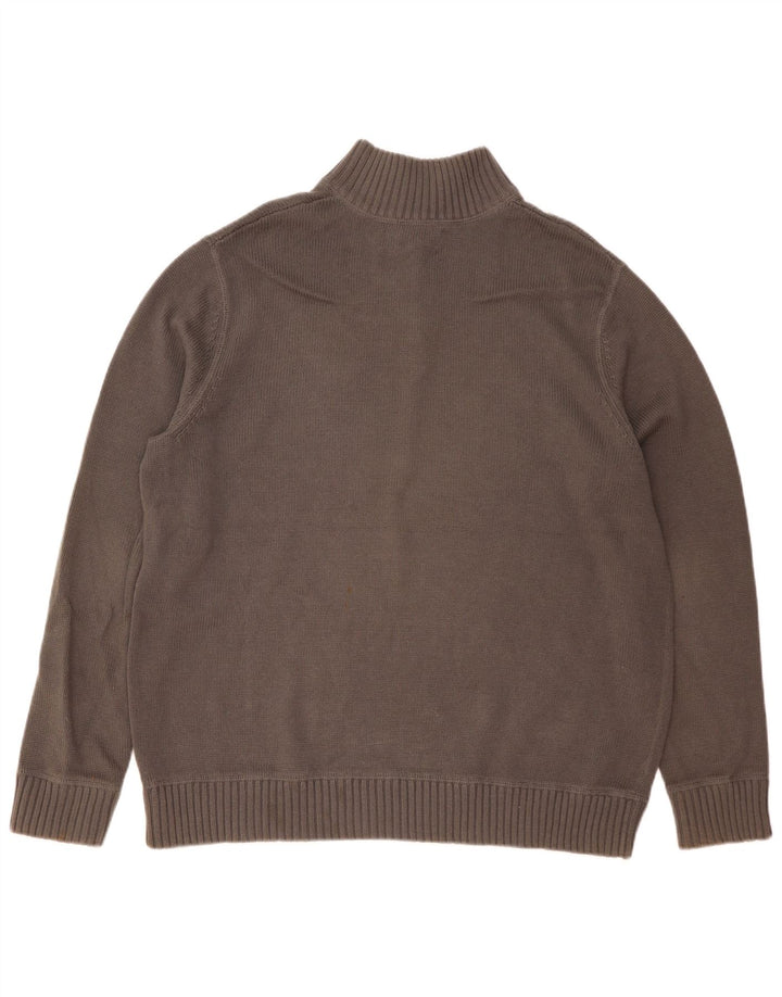 EDDIE BAUER Pull col zippé homme XL gris coton