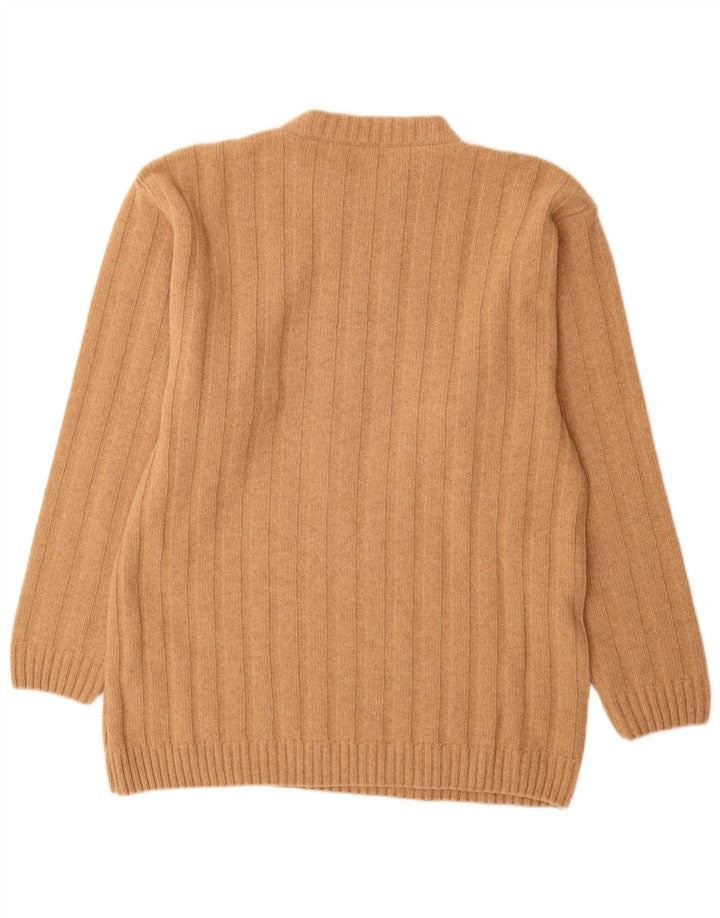 vintage Mens Crew Neck Jumper Pull Grande Laine Beige