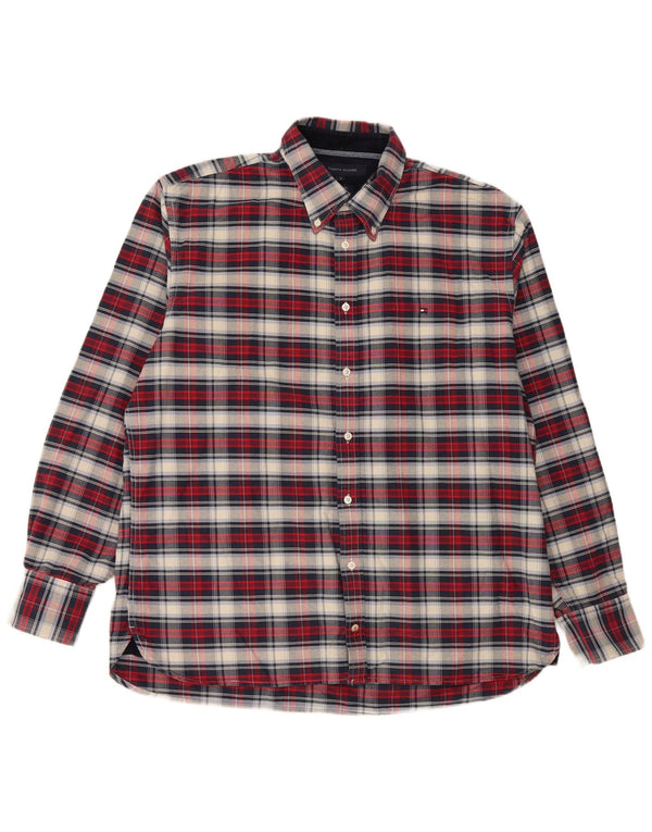 Tommy Hilfiger Chemise sur mesure XL en coton à carreaux multicolores pour homme
