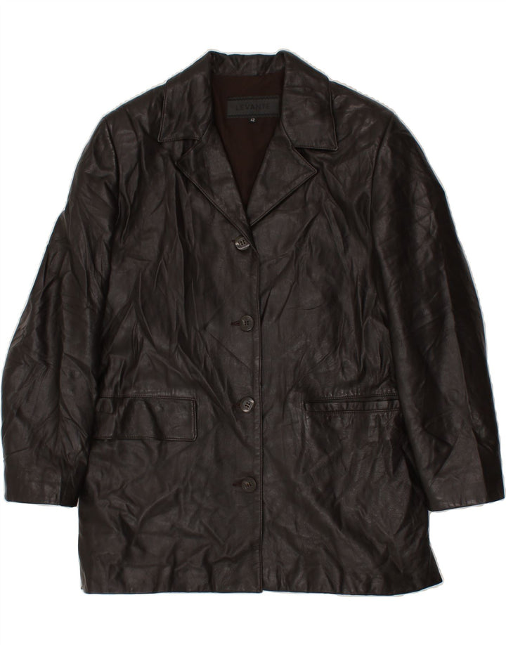 VINTAGE Womens Leather Coat IT 42 Medium Brown Leather Vintage Vintage and Second-Hand Vintage from Messina Hembry 