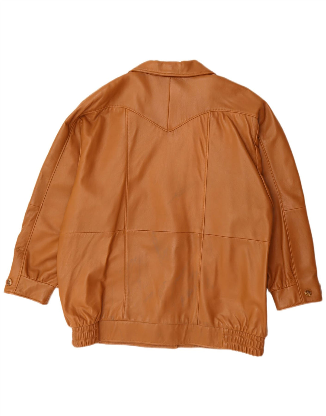 Veste en cuir surdimensionnée femme vintage EU 44 XL Cuir Marron