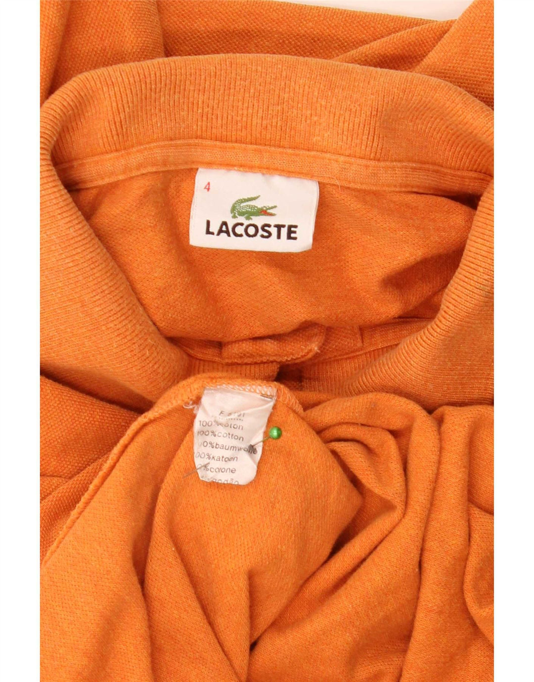 Lacoste Polo à manches longues pour homme Taille 4 Coton orange moyen