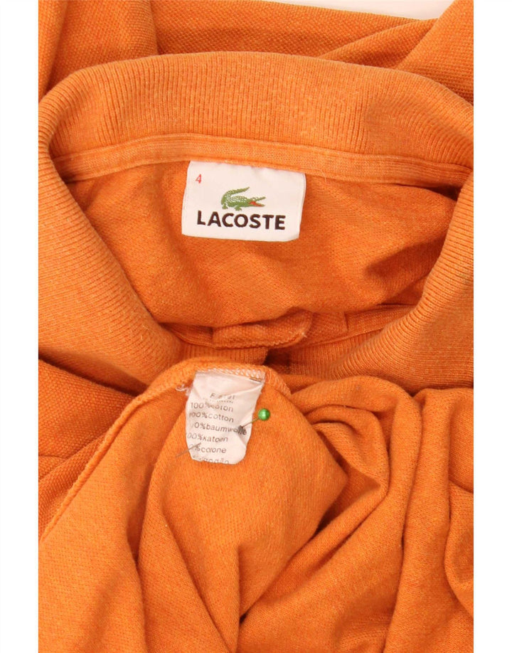Lacoste Polo à manches longues pour homme Taille 4 Coton orange moyen