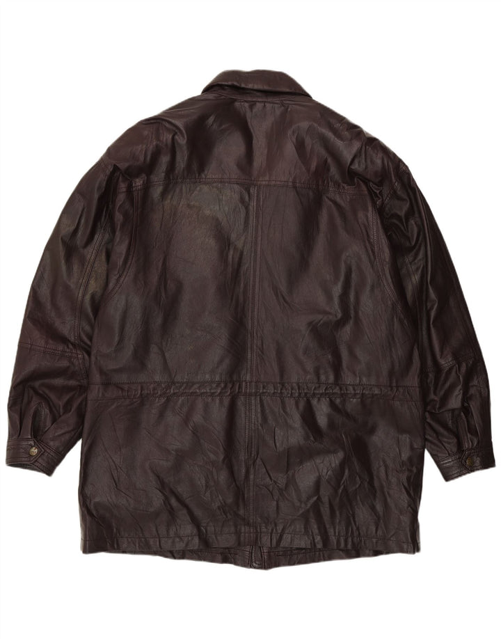 veste en cuir homme vintage IT 58 4XL Cuir Bordeaux