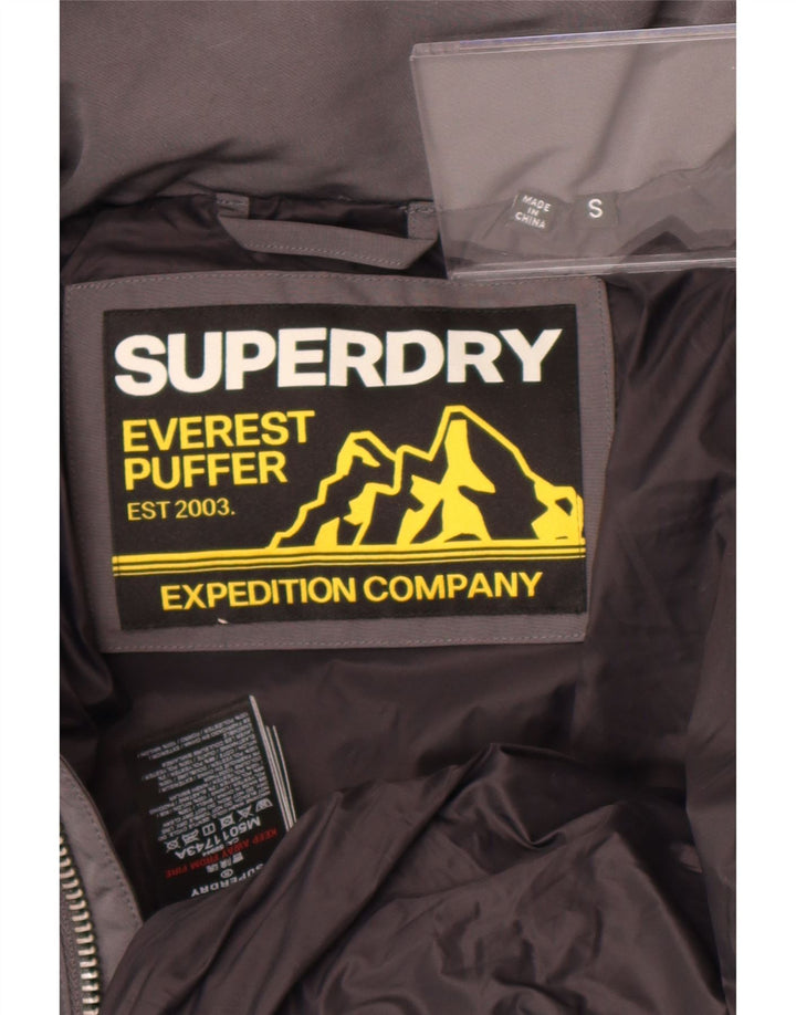 Superdry Veste matelassée à capuche graphique pour hommes UK 36 petit gris polyester