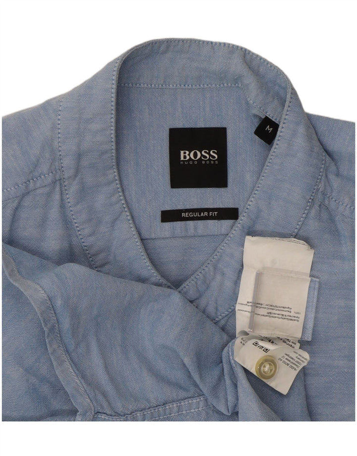 HUGO BOSS Chemise Regular Fit Homme Bleu Moyen Coton