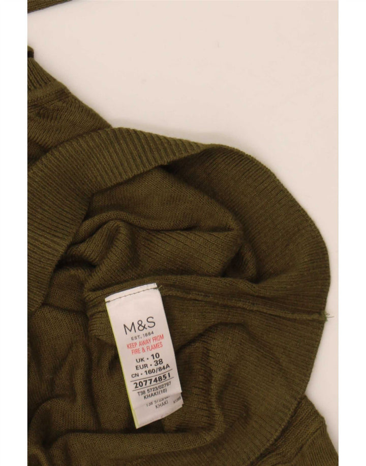 Marks & Spencer Pull surdimensionné à col rond pour femme UK 10 Petit Kaki