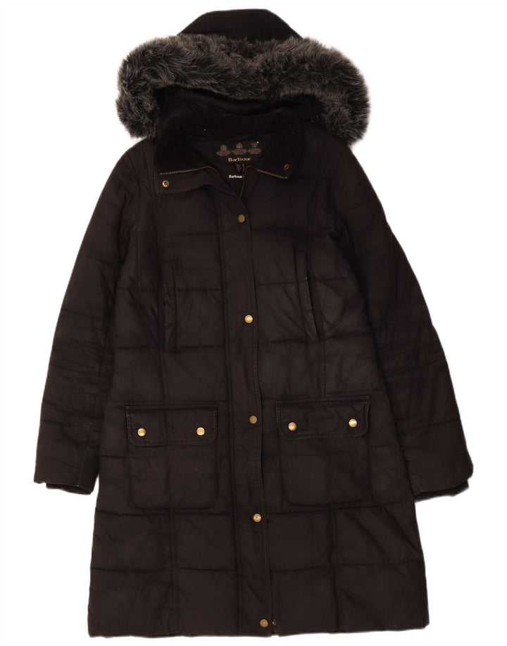 Barbour Manteau rembourré à capuche pour femme UK 12 Medium Noir