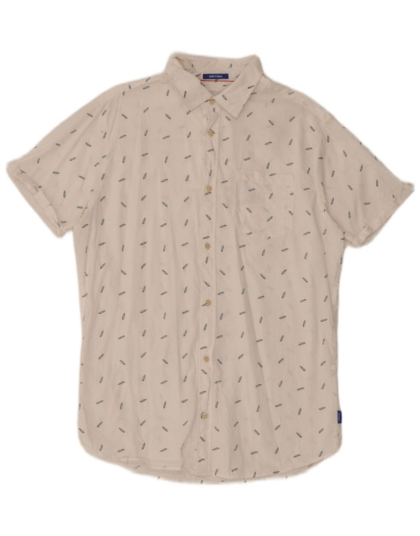 Jack & Jones Chemise à Manches Courtes Homme Large White Spotted Beach