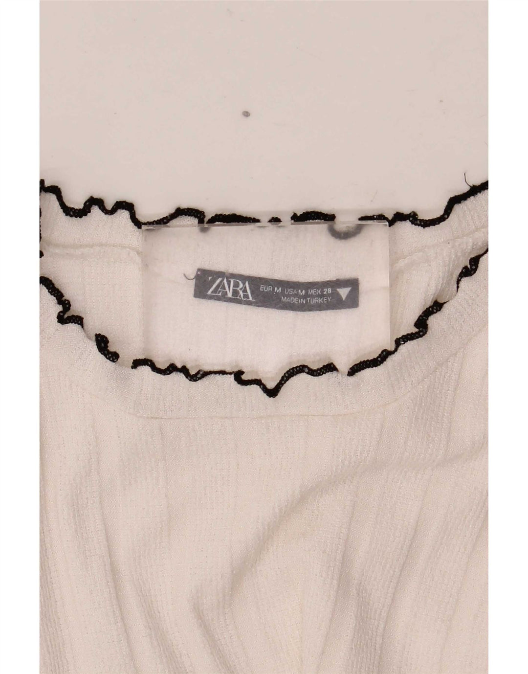 Zara Femme T-Shirt Top UK 12 Medium Blanc