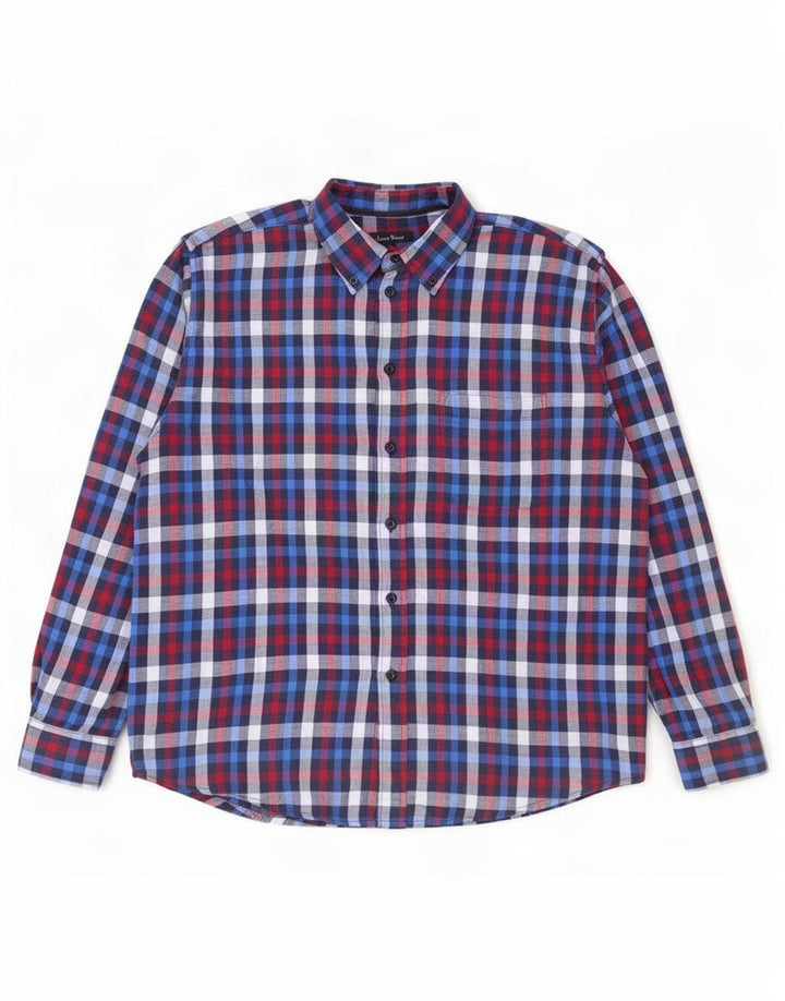 James Pringle Chemise en flanelle pour homme à carreaux bleu marine en polyester