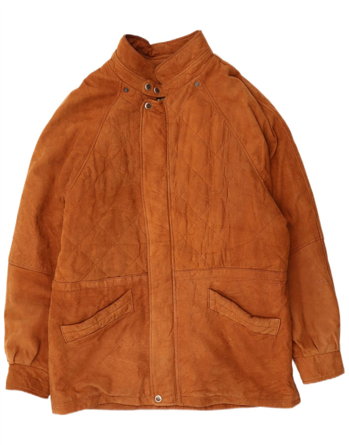veste en daim homme vintage UK 42 XL cuir marron