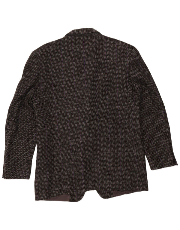 Cerruti 1881 Veste blazer à 2 boutons pour homme IT 54 2XL Gris à carreaux en laine d'agneau