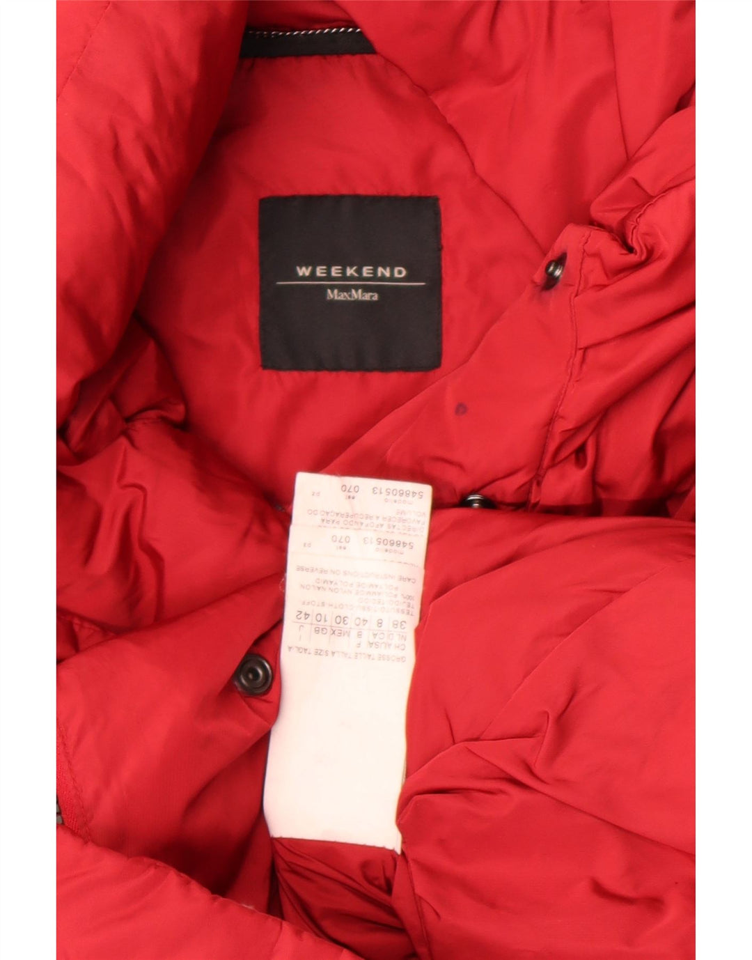 Max Mara Veste matelassée surdimensionnée Weekend pour femme UK 10 Small Rouge Nylon