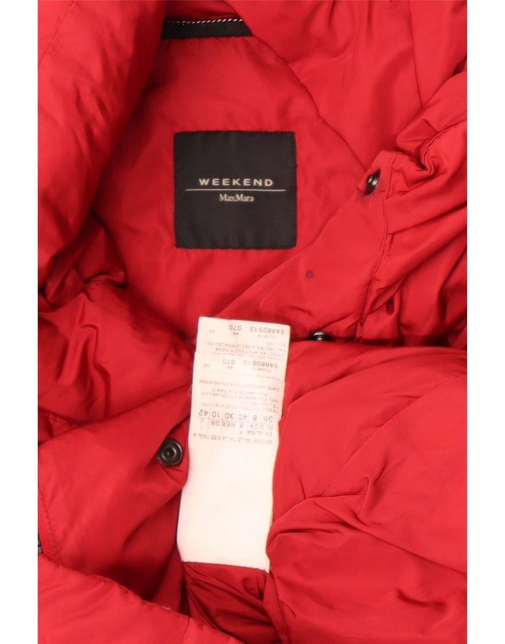 Max Mara Veste matelassée surdimensionnée Weekend pour femme UK 10 Small Rouge Nylon