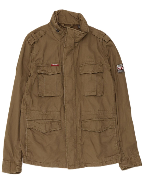 Superdry Veste militaire pour homme UK 40 Large Kaki Coton