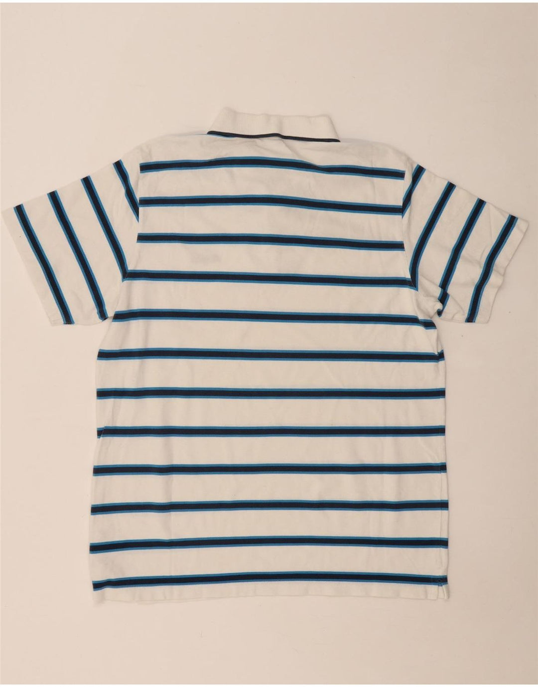 REEBOK Polo Homme XL Blanc Rayé Coton