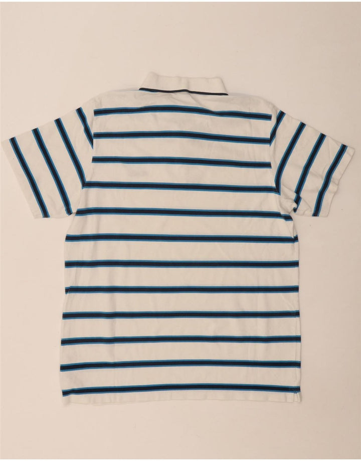 REEBOK Polo Homme XL Blanc Rayé Coton