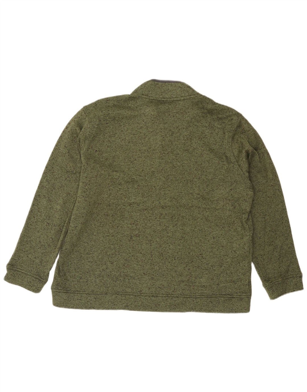 Eddie Bauer Sweat-shirt à col boutonné pour homme 2XL en polyester moucheté vert