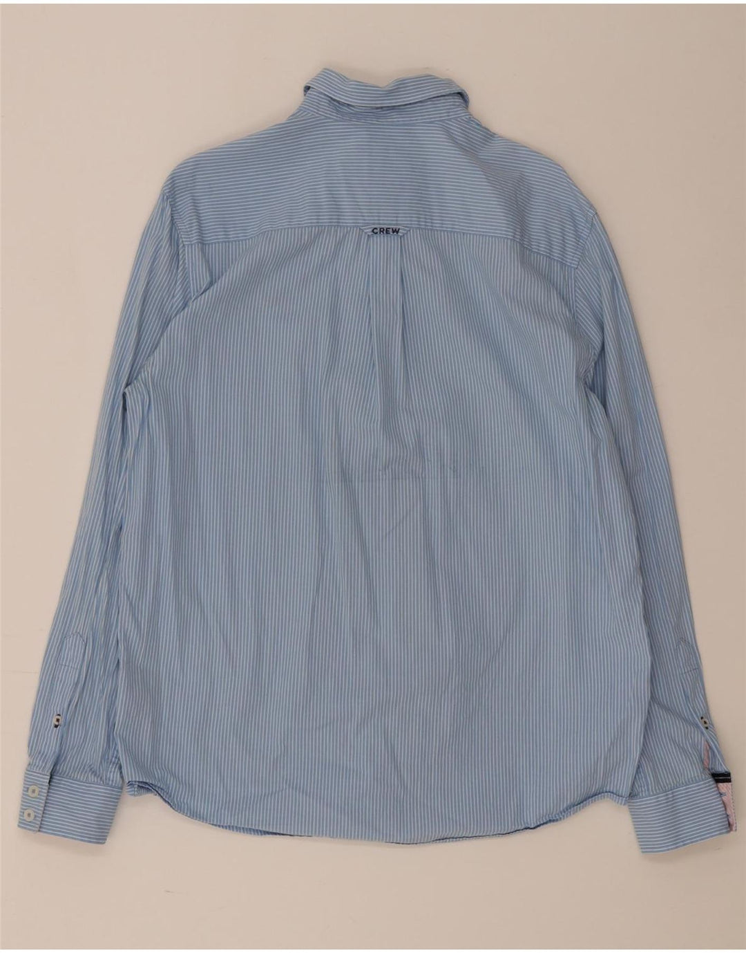 Crew Clothing Chemise Coupe Classique Homme Bleu Moyen Rayé Coton