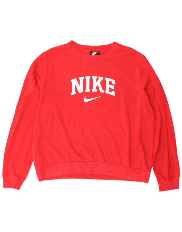 Nike Sweat-shirt surdimensionné graphique pour femme UK 18 XL Rouge Coton
