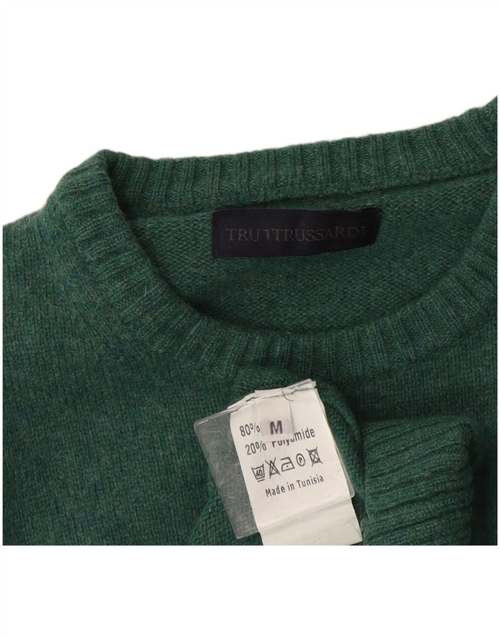 Trussardi Pull Col Ras Du Cou Laine Vert Moyen |
