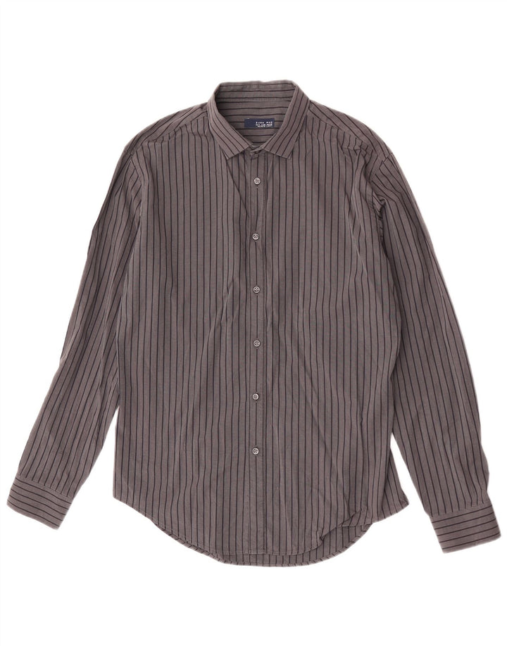 Zara Chemise Homme Grande Rayure Grise