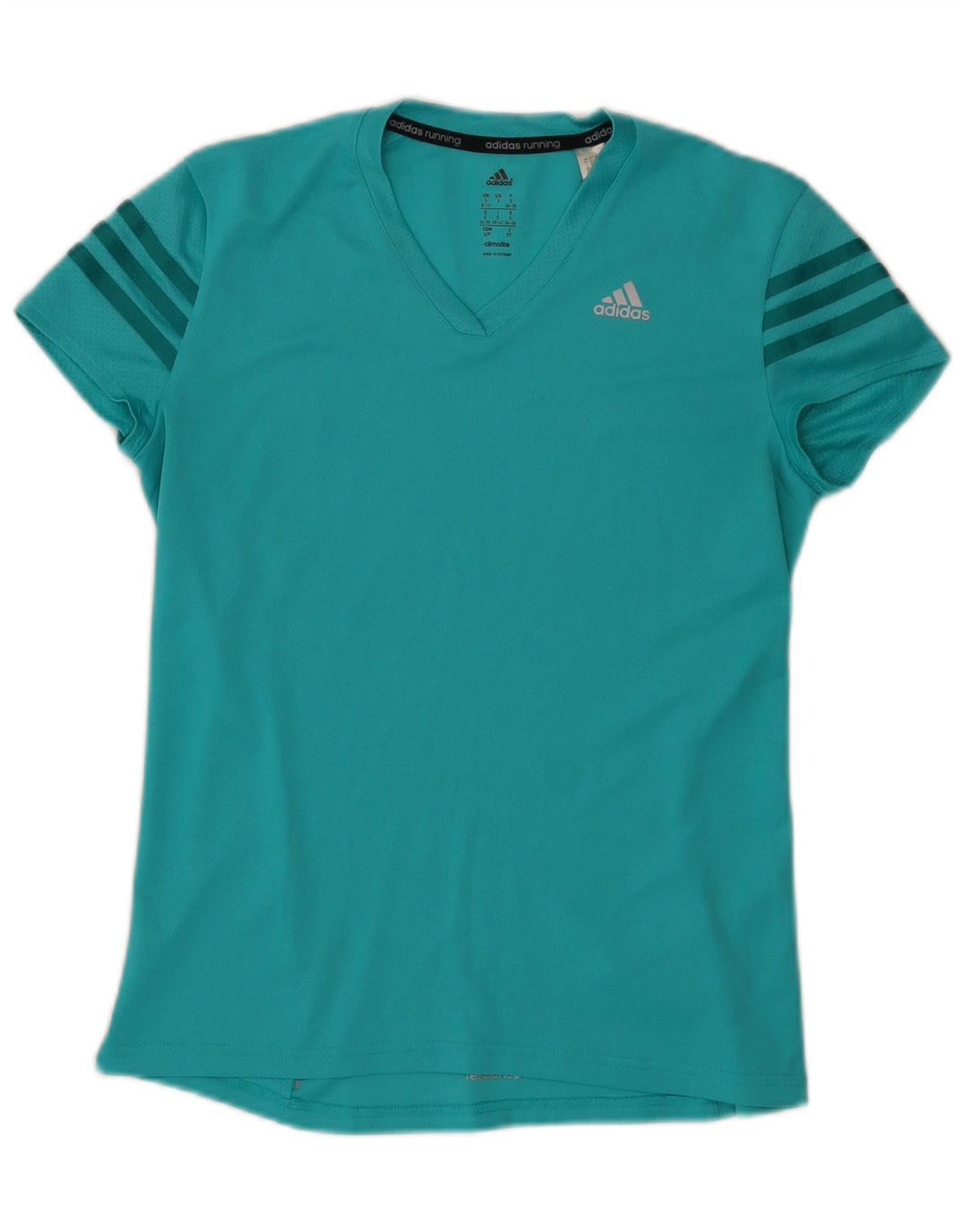 Adidas Climalite T-Shirt Top UK 8/10 Petit Turquoise Polyester