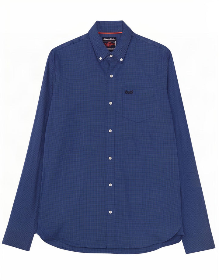 Superdry Chemise Homme Bleu Marine Moyen Gingham Cotton