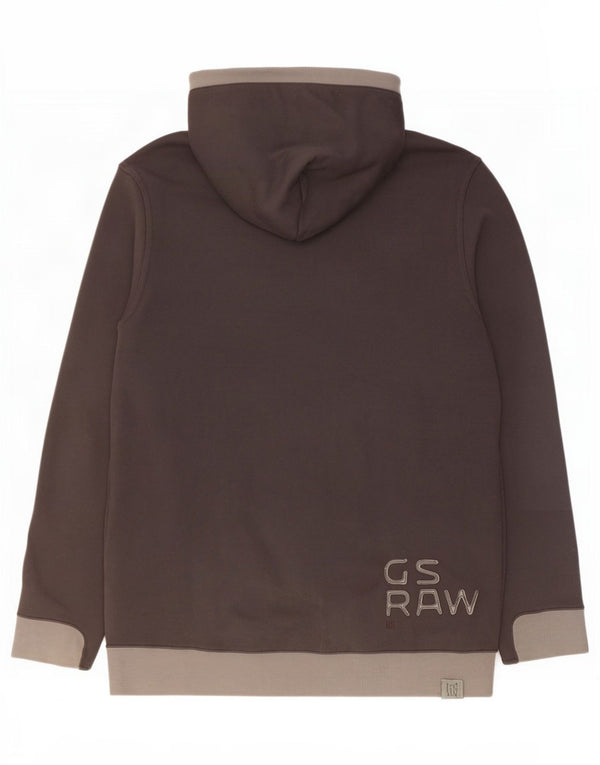 G-Star Pull à capuche zippé graphique pour homme XL en coton color block noir