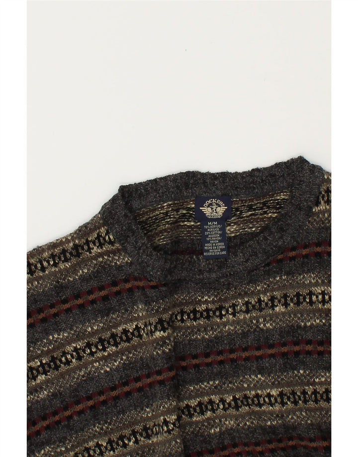 DOCKERS Pull Col Rond Homme Gris Moyen Fair Isle Acrylique