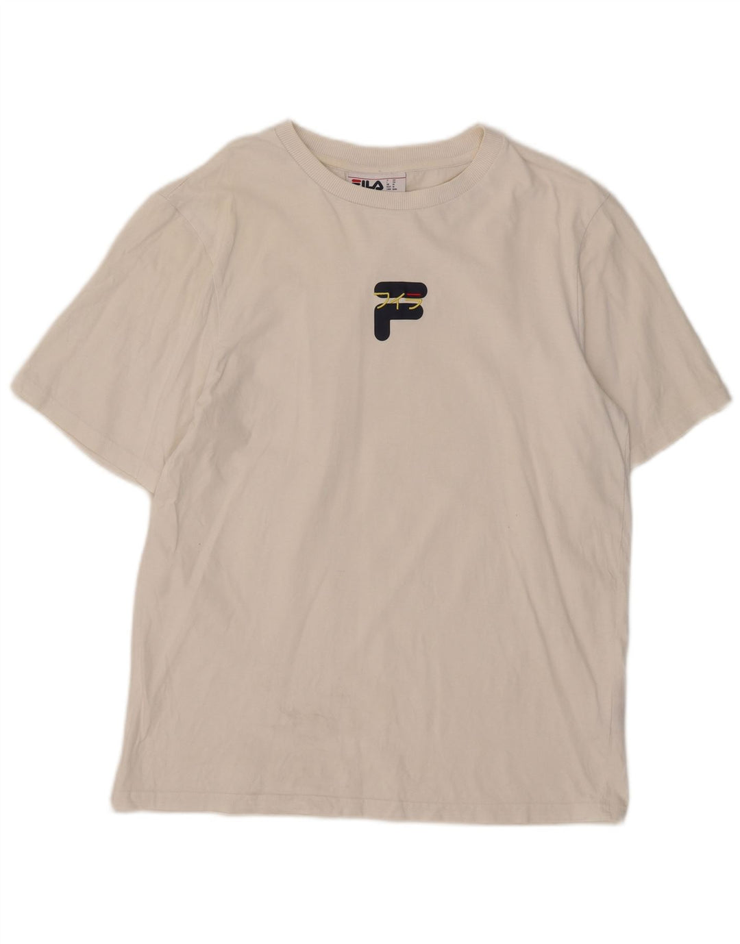 Fila T-Shirt Homme Blanc Moyen Coton