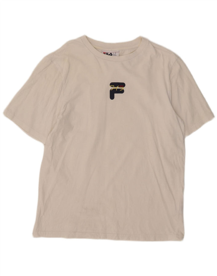 Fila T-Shirt Homme Blanc Moyen Coton