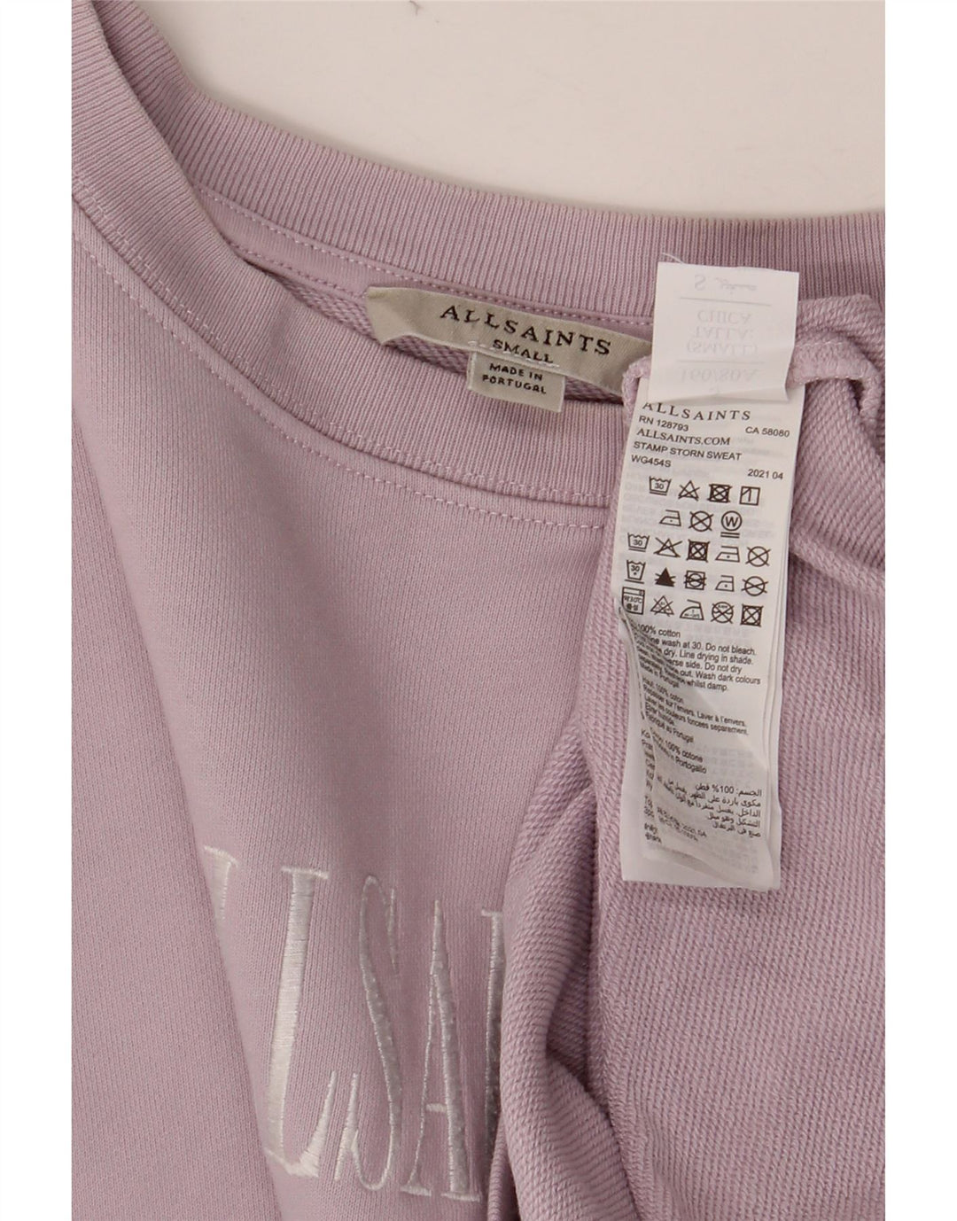 ALL SAINTS Sweat-shirt graphique surdimensionné pour femme UK 10 Petit Violet