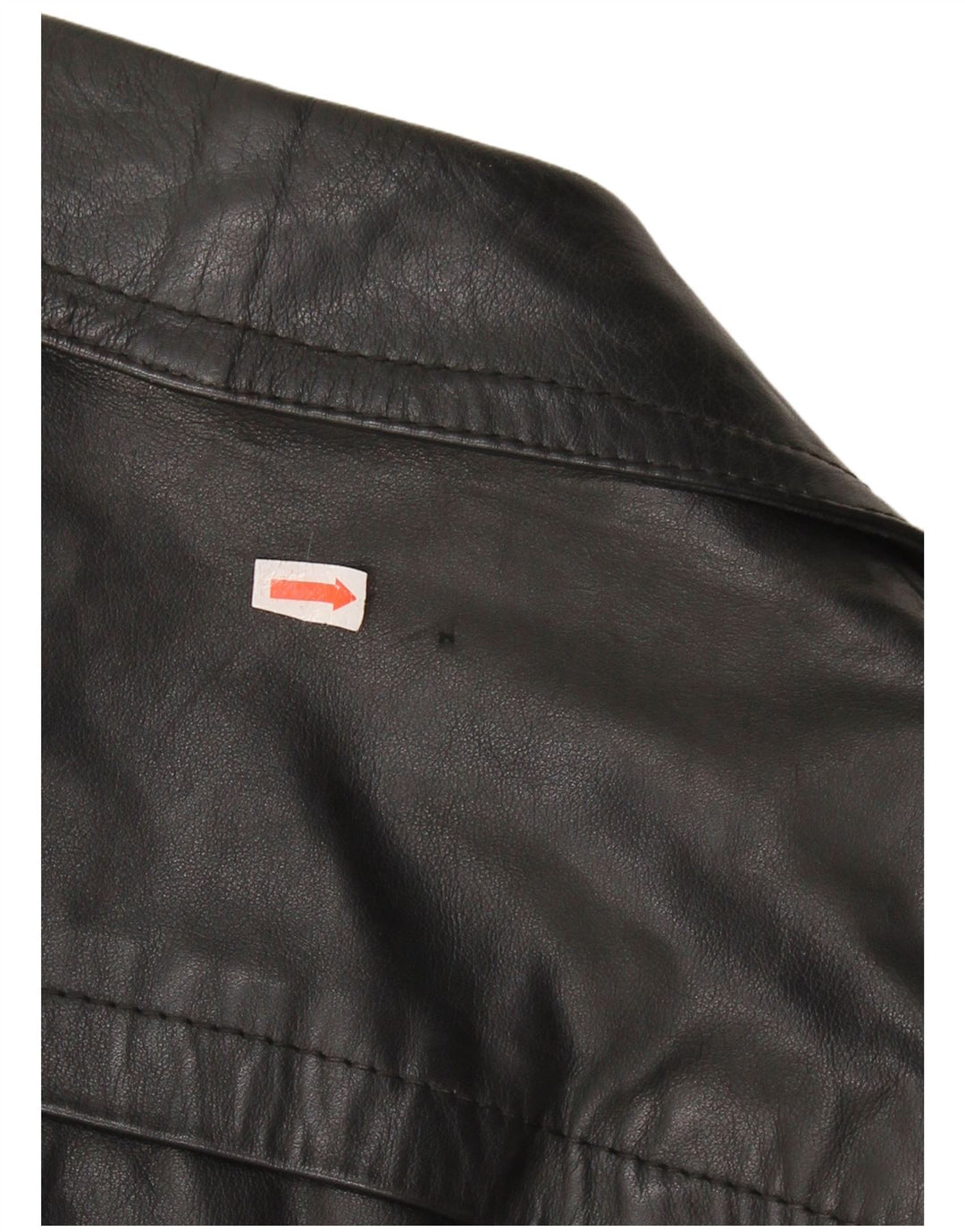 VINTAGE Manteau en Cuir Homme IT 48 Cuir Noir Moyen