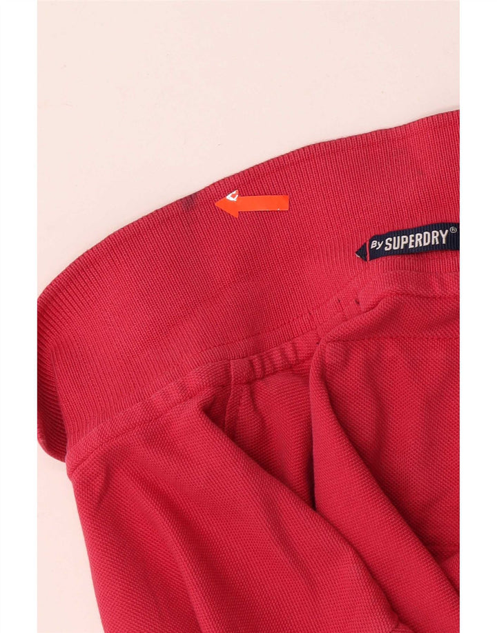 Superdry Polo à Manches Courtes Homme Rose Moyen Coton