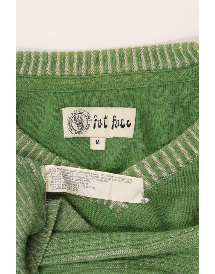 Fat Face Pull Col V Homme Vert Moyen Coton